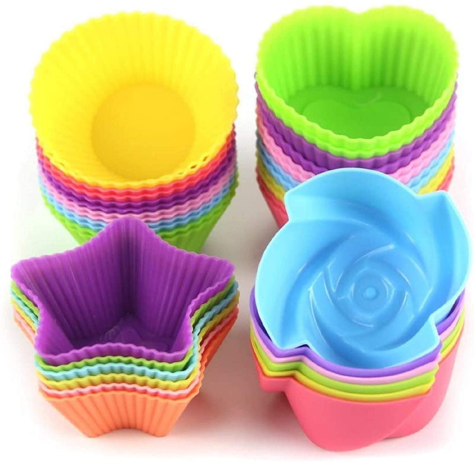 LetGoShop Reusable Silicone Cupcake Liners Nonstick Baking Cups Easy Clean  