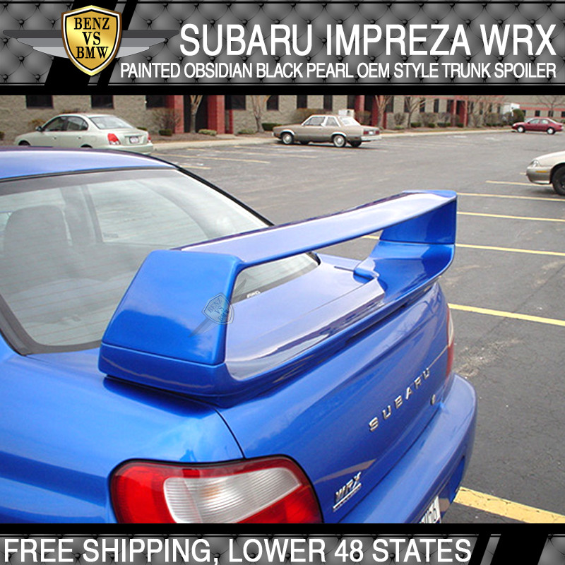 Fits 0207 Subaru Impreza WRX Trunk Spoiler Painted Obsidian Black