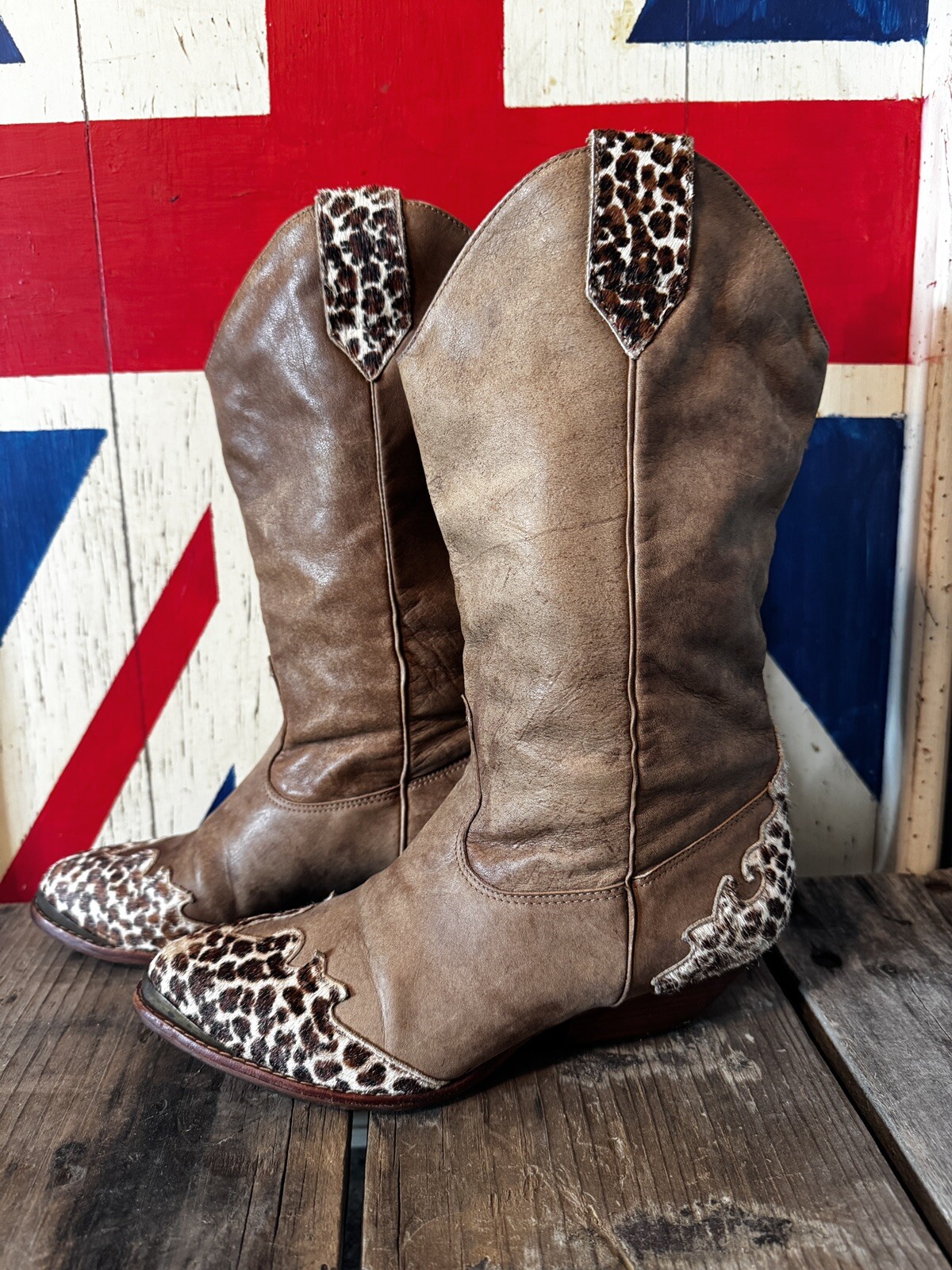 “Wild Pair” Vintage 80's Cheetah Pony Fur Leather Cowboy Boots,  Rare! US 6 image 5