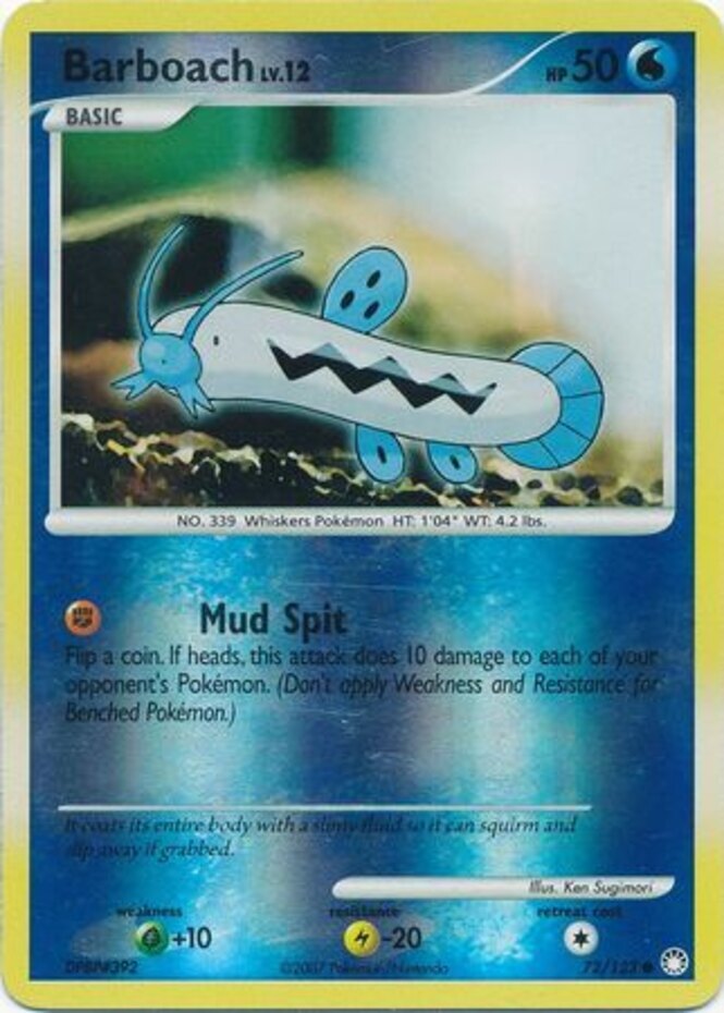1x Barboach - 72/123 - Common - Reverse Holo Mysterious Treasures Pokemon Near M