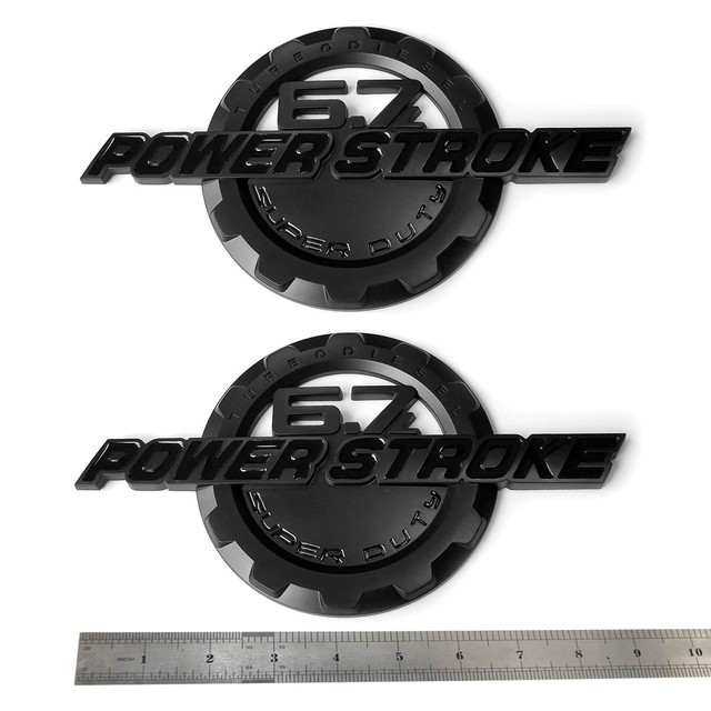 2x OEM Black 7.3l Powerstroke Emblem Power Stroke Badge Z for Ford F250