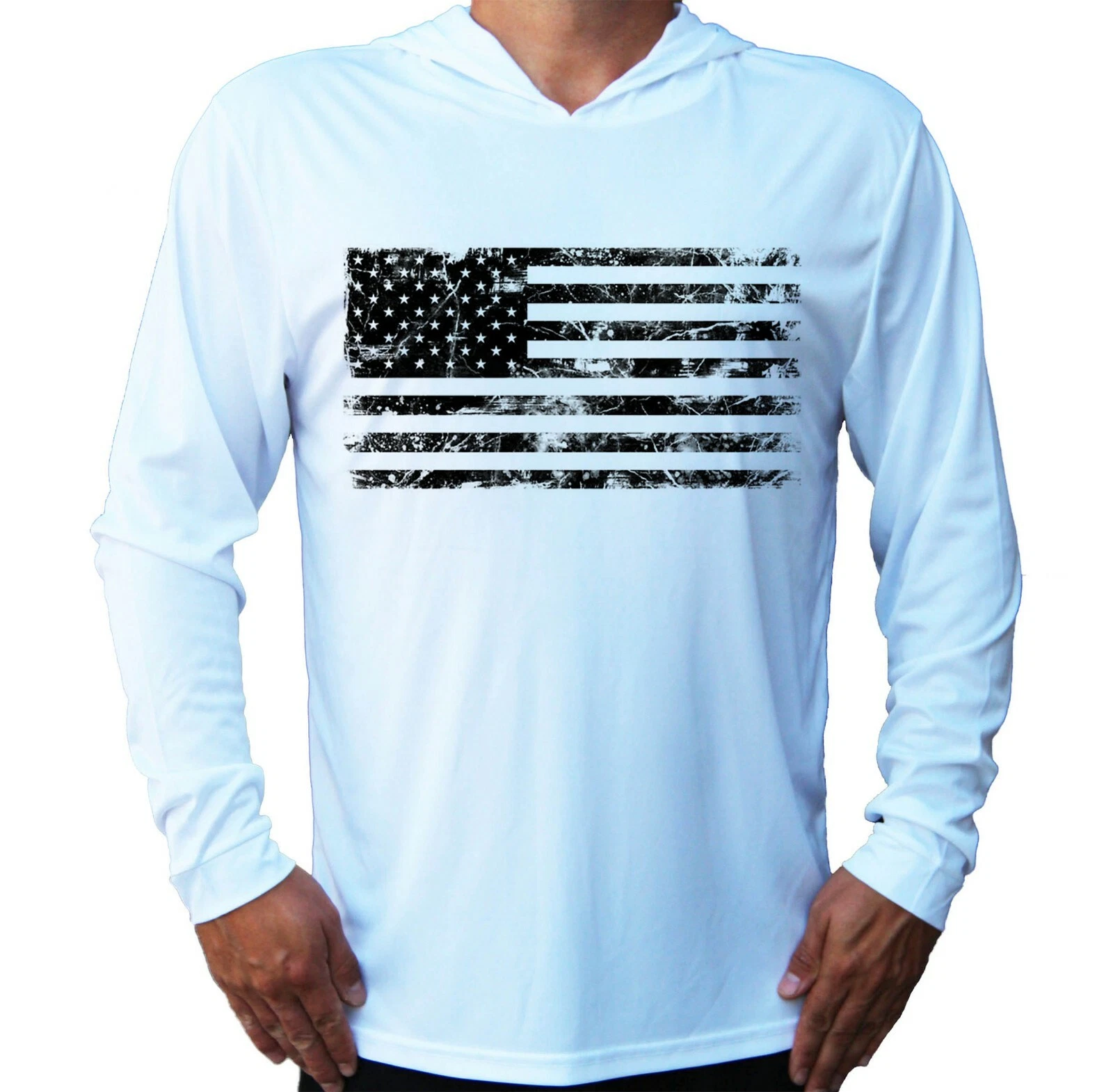 American Flag Water Sport UV Protected UPF 50 Long Sleeve T-Shirt Hood Boat Fish
Opens in a new wind