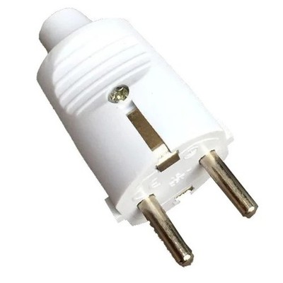 1PCS Black/White 16A French German EU Power Plug Cord Wire Cable Socket Male