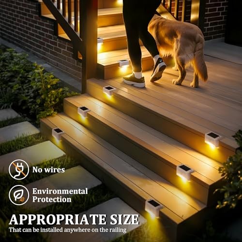 Solar Deck Lights Outdoor Waterproof, Solar Powered Fence Lights 20Pack White