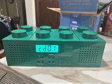 Lego GREEN Brick Stereo Boom Box AM/FM Radio/CD Player LG11005 - WORKS Great