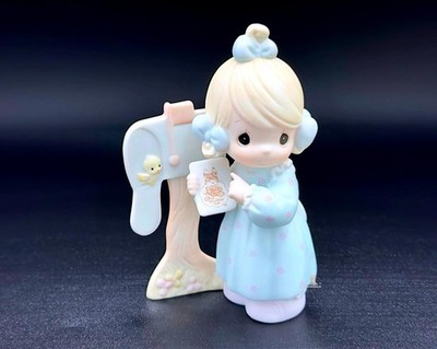 Precious Moments Christmas Figurine Girl with Mailbox Collectible