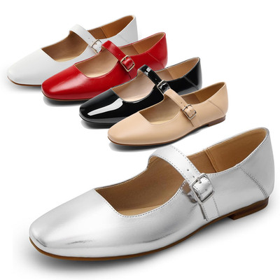 Women Mary Jane Flats Flat Shoes Square Toe Casual Daily Work Office Shoes