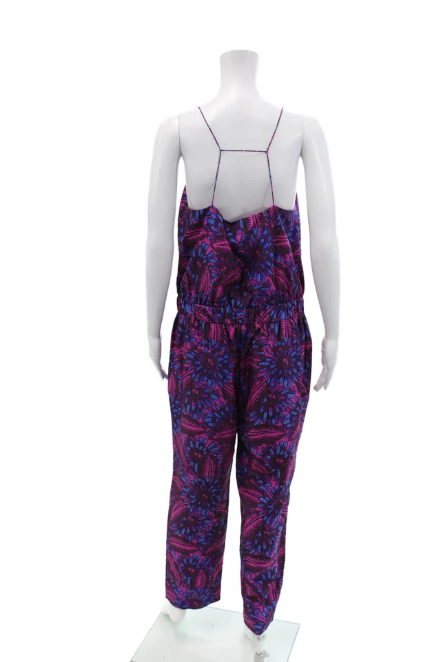 J Crew Women's V-Neck Spaghetti Straps Straight Leg Jumpsuit Floral Size 8 - Image 3 of 4