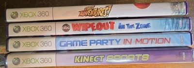 Xbox 360 Kinect Lot Of 4: Kinect Adventures, WipesOut In The Zone, Plus 2 Others