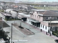 Cartolina Chivasso Stazione Ferroviaria Treni Rara Fg Vg Animata