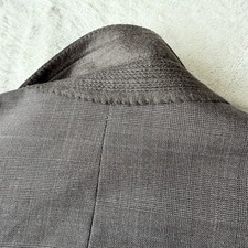 Brooks Brothers Makers Mens Wool Blazer 46R Brown Glen Check Plaid Sportcoat