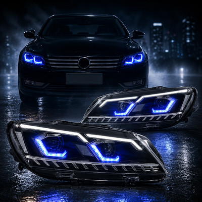 Headlights For 2011-2015 VW Passat B7 LED Projector Startup Animation Assembly