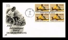 US COVER INTERNATIONAL YEAR OF DISABLED PERSONS FDC BLOCK OF 4 ARTCRAFT