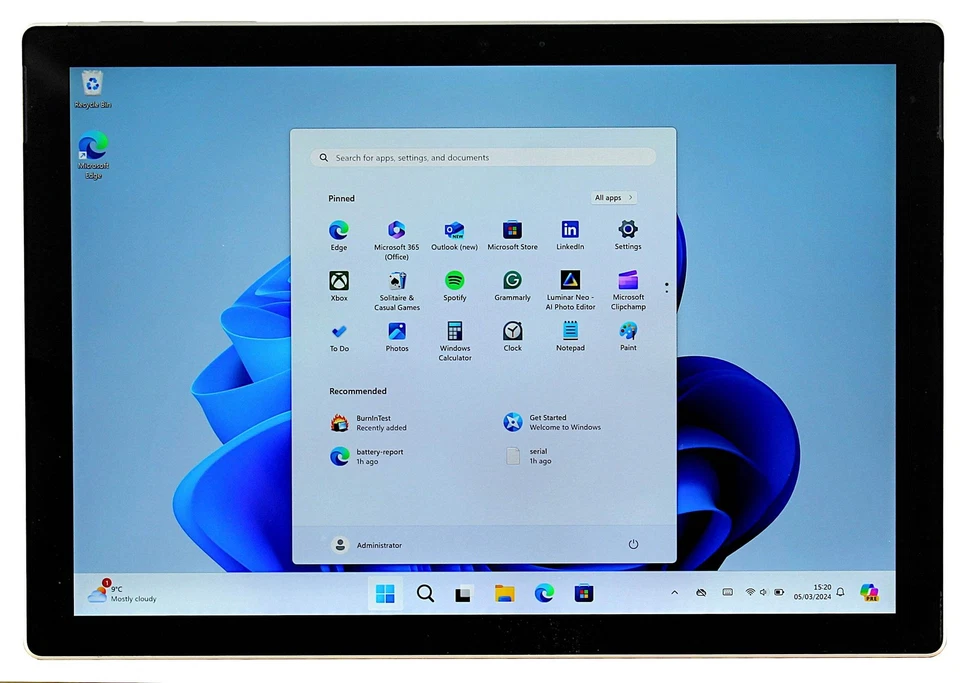 Microsoft Surface Pro 6 Tablet, Core i5, 8GB RAM, 256GB eMMC, 1796, Windows 11 - Image 4 of 4