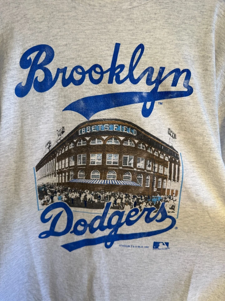 Vintage 1991 Brooklyn Dodgers Ebbets Field T-Shirt XL Made in USA - Image 2 of 4