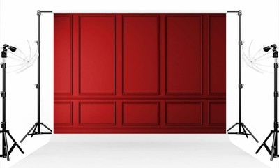 75ft Red Wood Panel Photo Backdrop Interior Empty Room Background Props Studio