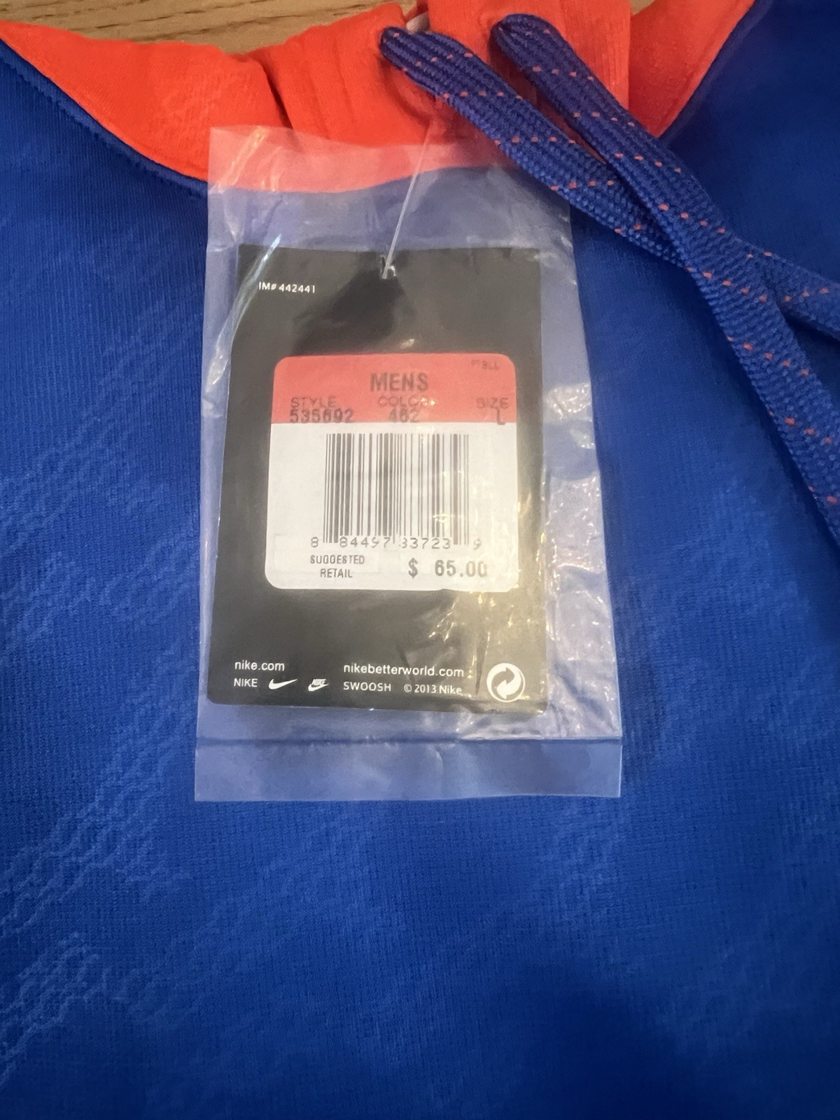 Nike Men's Therma-Fit Hoodie Size L Blue/Orange 535692-462 thumbnail 11