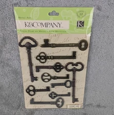K&COMPANY Metal Art Lifes Journey Old time keys - 10pcs. | Weighed Key bronze