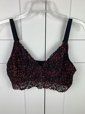NWT Victorias Secret XXL D DD Bralette Black Lace Red Hearts Comfort