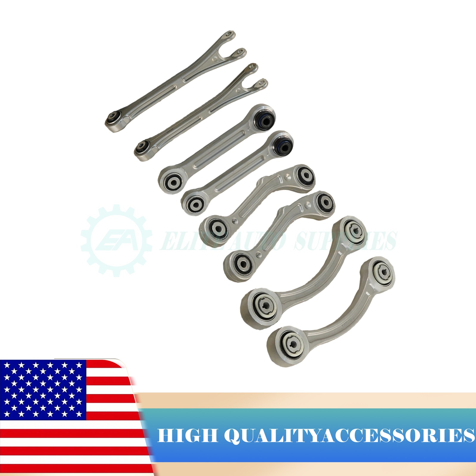 NEW 8PCS Rear Suspension Control Arm Set Fit Maserati Ghibli Quattroporte 14-16