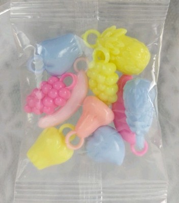 Plastic Fruit Charms 10 Miniature Pastel Color Crafts DIY Bracelet Barbie Dolls
