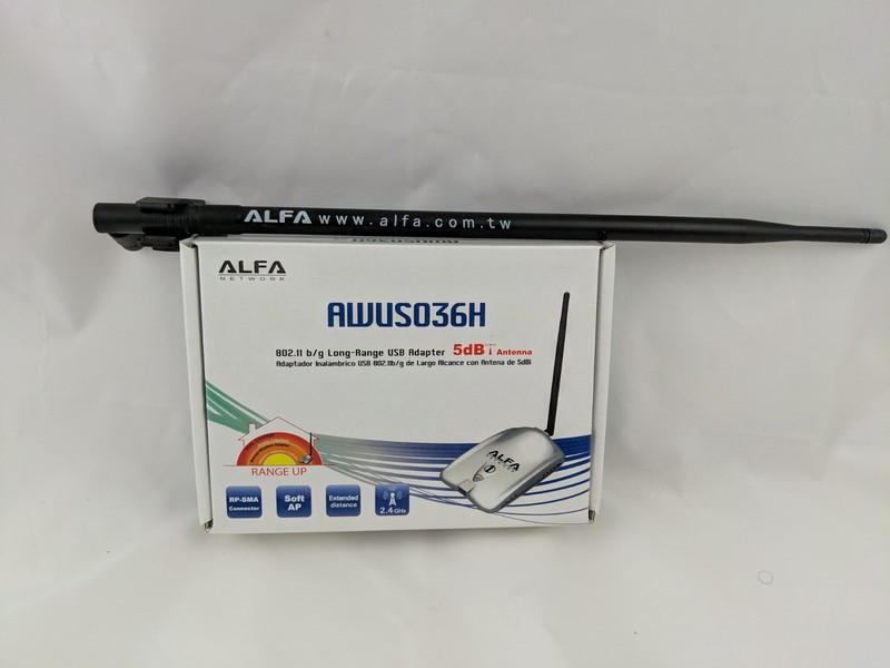 Alfa AWUS036H Long Range USB WiFi Adapter RTL8187L Tested Box + 9dBi ARS-N19 ant