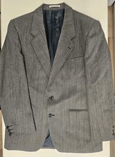 Yves Saint Laurent Made in France Vintage Double Breasted Wool Suit Jacket 44 R