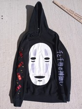 Studio Ghibli Spirited Away No Face Size Large Long Sleeve Hoodie Embroidered