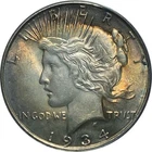 ANACS 1934-D Peace dollar, MS-62, album toning