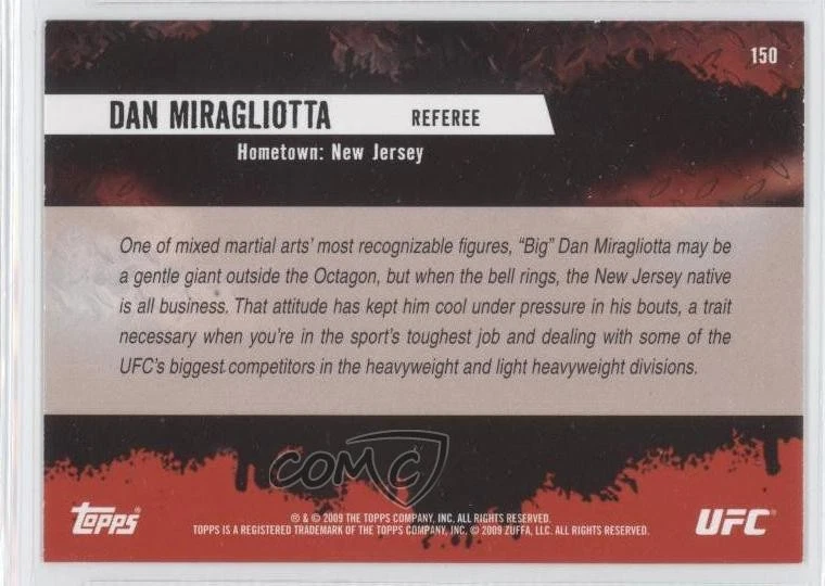 2009 Topps UFC Round 2 Dan Miragliotta #150 Rookie RC - Image 2 of 2