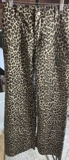 Leopard Print Wide Leg Pants Size 6
