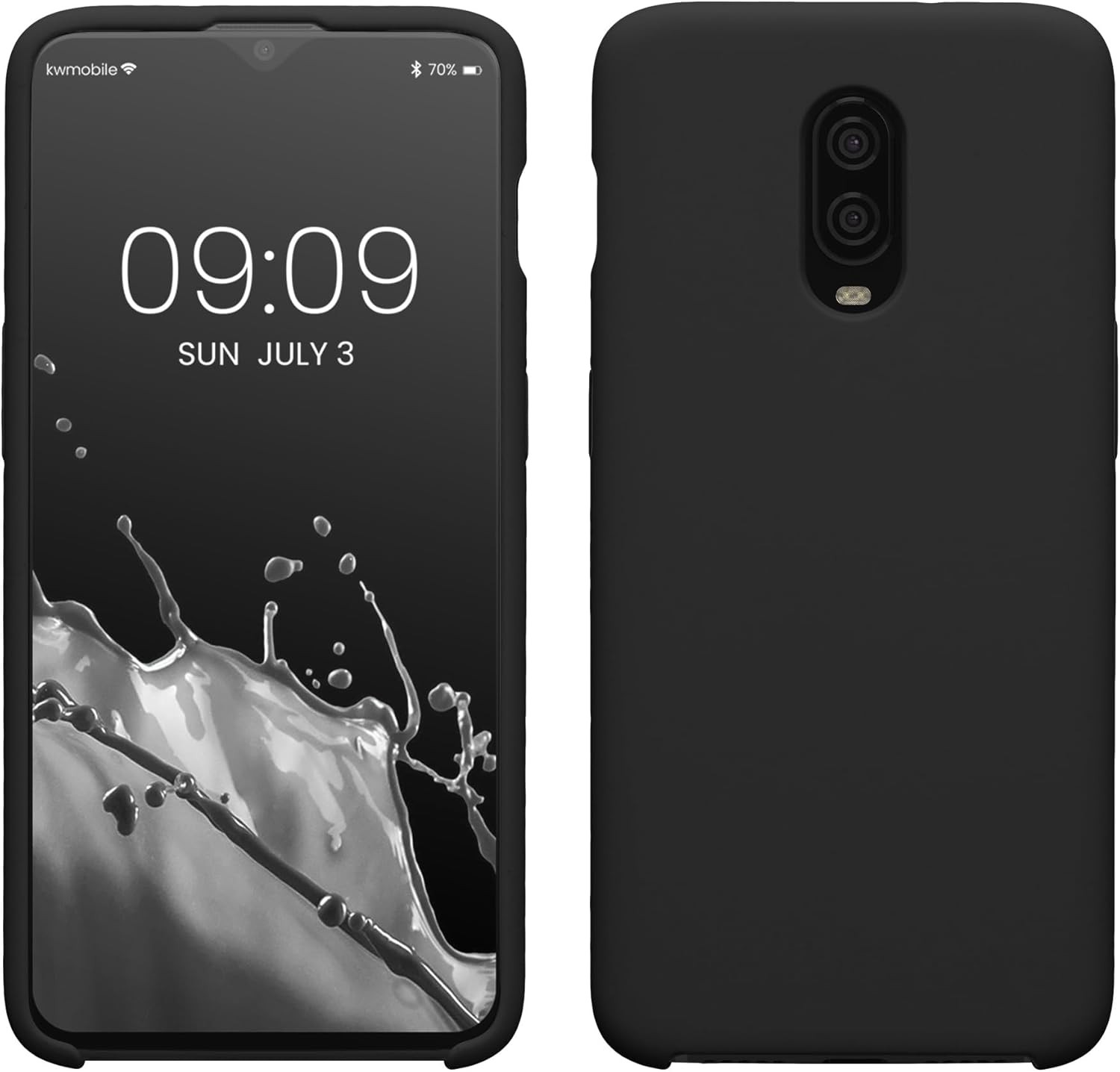 OnePlus 6T Case - TPU Silicone Phone Cover with Soft Finish - Black Matte