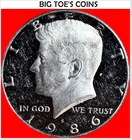 1986-S CLAD PROOF KENNEDY HALF DOLLAR, BEAUTIFUL  PROOF COIN, FAST SHIPPING
