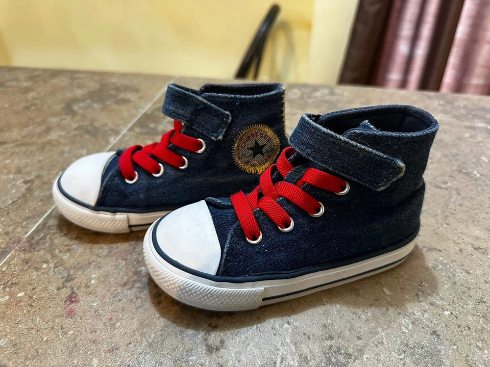 Denim rojo unisex niño pequeño Converse talla 7 Foto 3 de 4