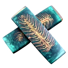 Custom Made Stabilized Pine Cones Resin Pair Scales For Knife Making Handle 2956