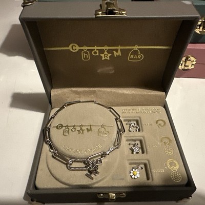 BNIB TKMAXX CHARM BAR 6 INTERCHANGEABLE CRYSTAL CHARMS & BRACELET EVIL EYE HAMSA