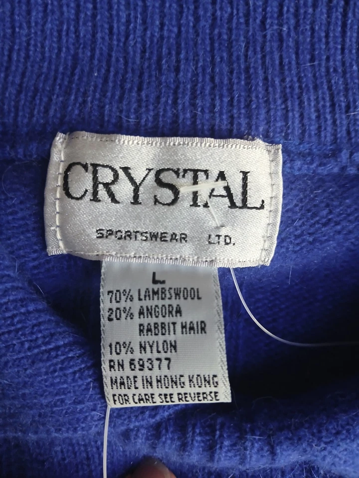 复古水晶毛衣大号羊羔羊毛安哥拉领学院风舒适办公室新品 — 第 3/4 张图片