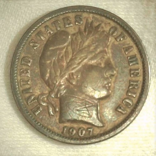 1907 P Barber Dime Silver 10c Extremely Fine F- EF Details Inv#1205-234