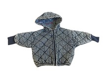 Vtg OshKosh B Gosh Acid Wash Denim Coat Quilted Puffer Jacket 12 Mos USA Made