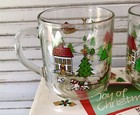 Carlton Glass "The Joy of Christmas" Vintage 1988. Four 10-oz Mugs Made in USA — photo 4