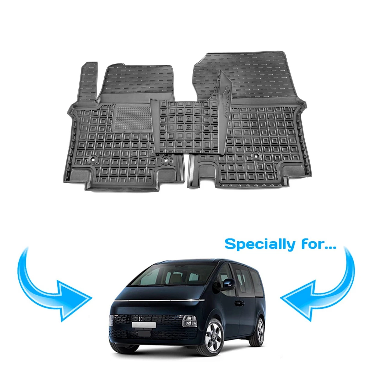 Fully Tailored Rubber Set Car Floor Mats Carpet HYUNDAI STARIA 7