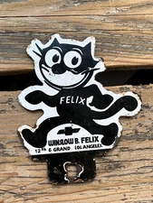 VINTAGE CHEVROLET WINSLOW & FELIX 6x5" GAS STATION PORCELAIN OIL TOPPER SIGN