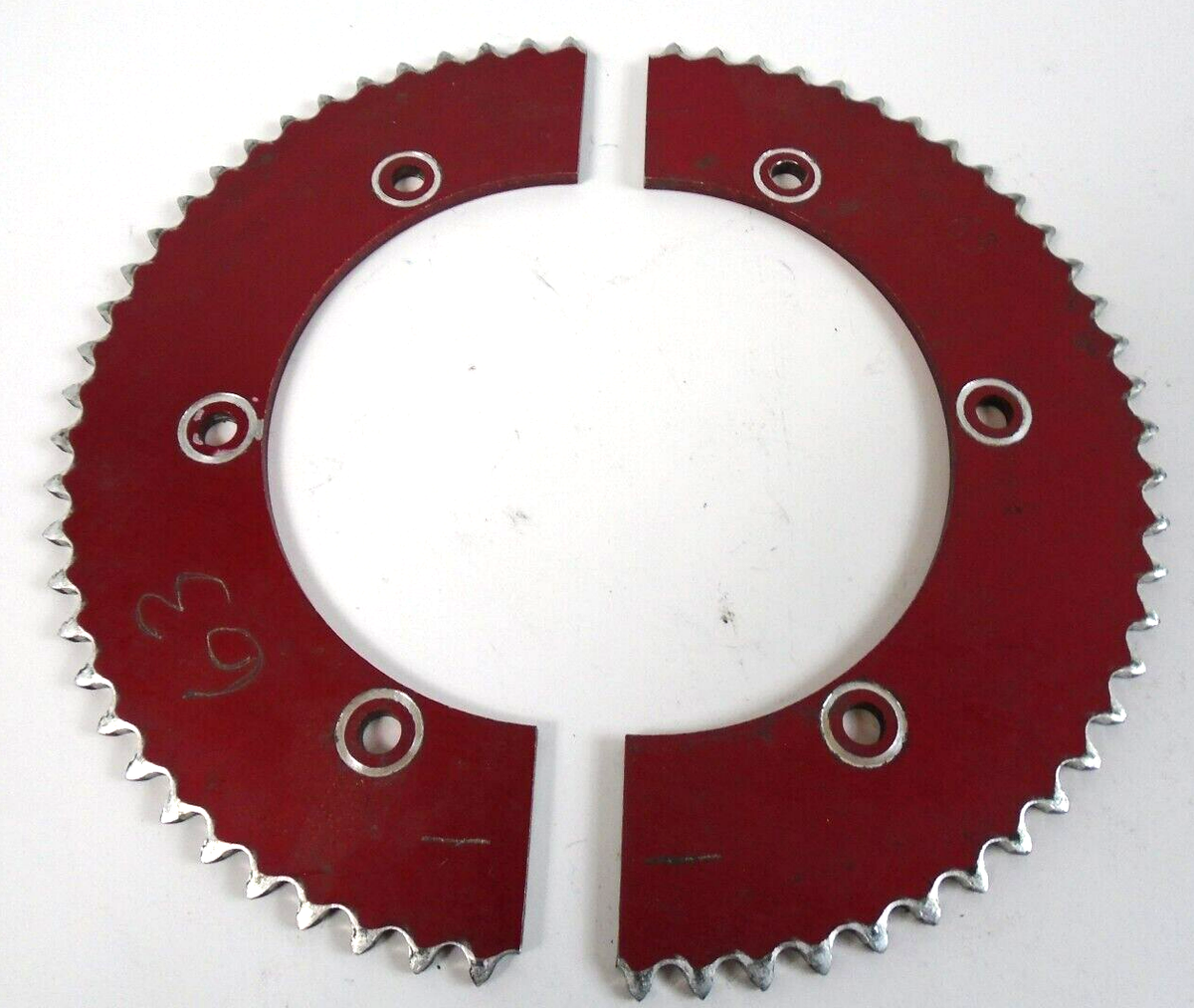 Horstman #35 Chain 63 tooth 2 piece 6 Bolt Red Anodized Aluminum