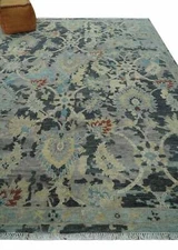 Traditional Silver, Beige and Charcoal Hand knotted wool Area Rug