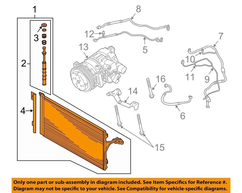 Condensador de aire acondicionado usado se adapta a: Porsche Cayenne 2004 grado A Foto 3 de 4