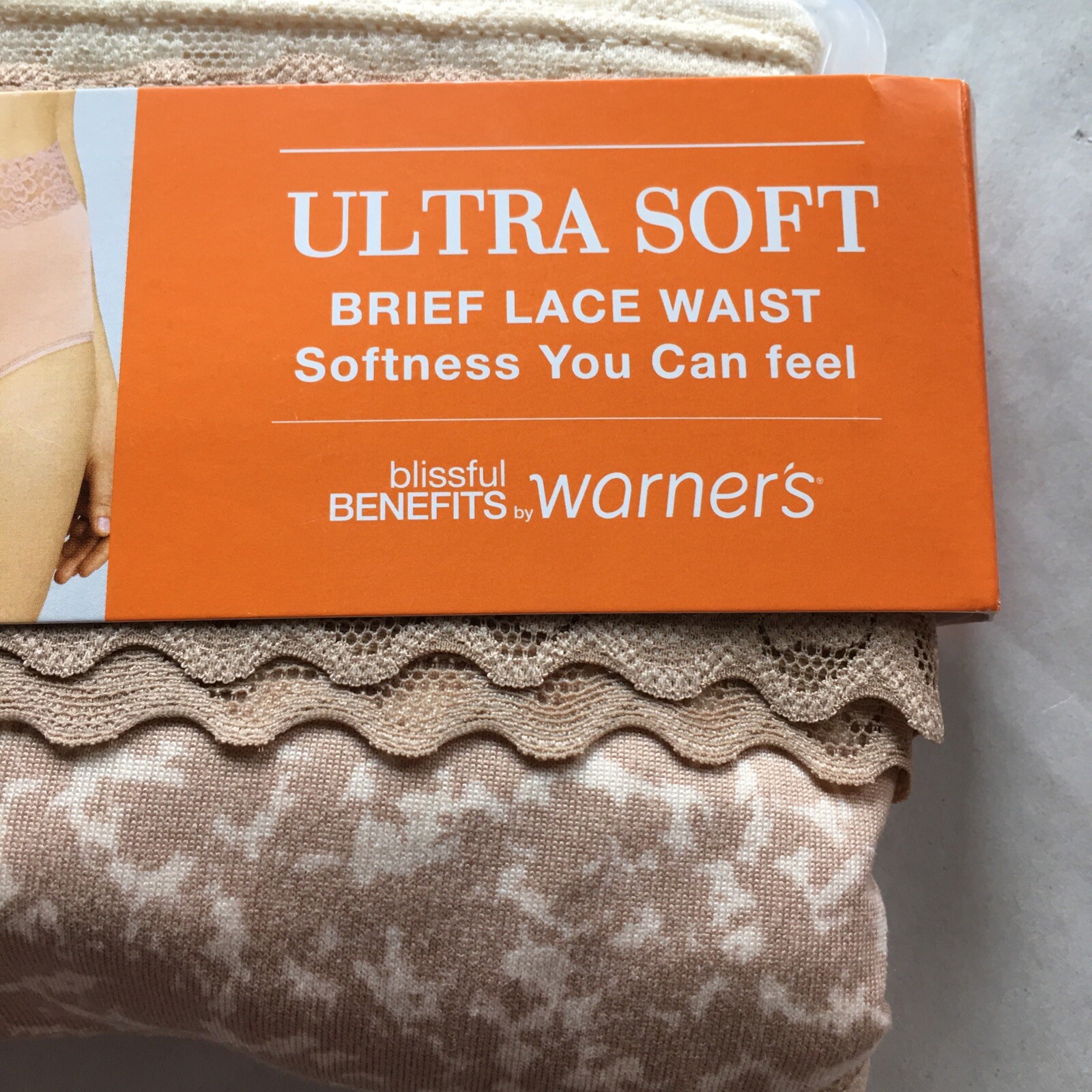 Blissful Benefits by Warners Ultra Soft Brief Lace Waist Panties Med (6