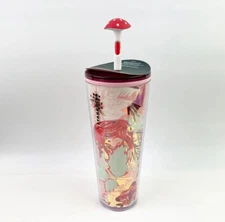 Starbucks 2022 Enchanted Forest Mushroom Straw Topper Cold Cup Tumbler - NEW