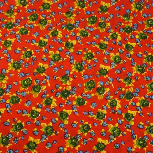 29" W Vintage Daiwabo (Japanese) Fabric, Small Roses on Red, Per 1/2 Yd video thumbnail