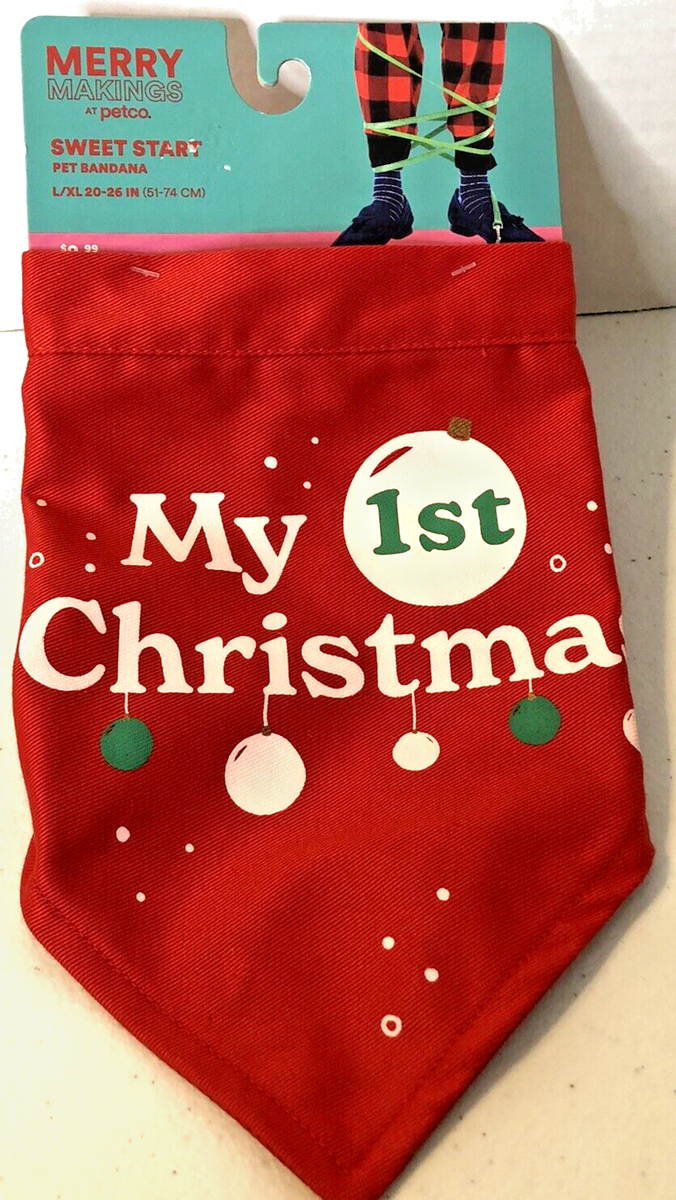My 1st Christmas Pet Dog Bandana Merry Makings Sweet Start L/XL 20