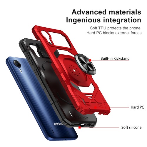 For Cricket Debut S2/AT&T Calypso 4 Case Ring Stand Cover +Screen+2 Data Cable - 第 50/52 張圖片